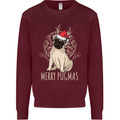 Merry Pugmas Funny Christmas Pug Mens Sweatshirt Jumper Maroon