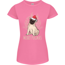 Merry Pugmas Funny Christmas Pug Womens Petite Cut T-Shirt Azalea