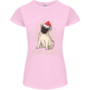 Merry Pugmas Funny Christmas Pug Womens Petite Cut T-Shirt Light Pink