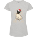 Merry Pugmas Funny Christmas Pug Womens Petite Cut T-Shirt Sports Grey