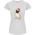 Merry Pugmas Funny Christmas Pug Womens Petite Cut T-Shirt White