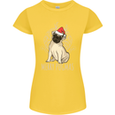 Merry Pugmas Funny Christmas Pug Womens Petite Cut T-Shirt Yellow