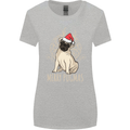 Merry Pugmas Funny Christmas Pug Womens Wider Cut T-Shirt Sports Grey