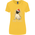 Merry Pugmas Funny Christmas Pug Womens Wider Cut T-Shirt Yellow