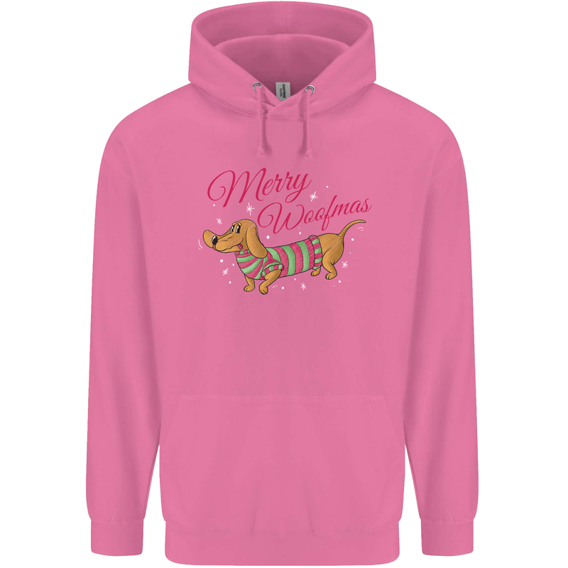 Merry Wiener Funny Christmas Dog Childrens Kids Hoodie Azalea