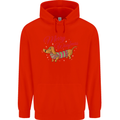 Merry Wiener Funny Christmas Dog Childrens Kids Hoodie Bright Red