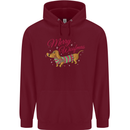Merry Wiener Funny Christmas Dog Childrens Kids Hoodie Maroon