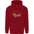 Merry Wiener Funny Christmas Dog Childrens Kids Hoodie Red