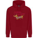 Merry Wiener Funny Christmas Dog Childrens Kids Hoodie Red