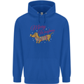 Merry Wiener Funny Christmas Dog Childrens Kids Hoodie Royal Blue