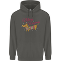 Merry Wiener Funny Christmas Dog Childrens Kids Hoodie Storm Grey
