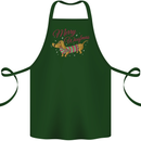 Merry Wiener Funny Christmas Dog Cotton Apron 100% Organic Forest Green
