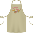 Merry Wiener Funny Christmas Dog Cotton Apron 100% Organic Khaki