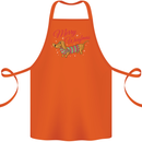 Merry Wiener Funny Christmas Dog Cotton Apron 100% Organic Orange