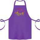 Merry Wiener Funny Christmas Dog Cotton Apron 100% Organic Purple