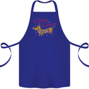 Merry Wiener Funny Christmas Dog Cotton Apron 100% Organic Royal Blue