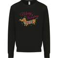 Merry Wiener Funny Christmas Dog Kids Sweatshirt Jumper Black