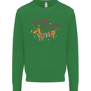 Merry Wiener Funny Christmas Dog Kids Sweatshirt Jumper Irish Green