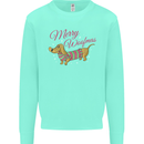 Merry Wiener Funny Christmas Dog Kids Sweatshirt Jumper Peppermint