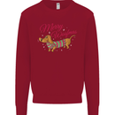 Merry Wiener Funny Christmas Dog Kids Sweatshirt Jumper Red
