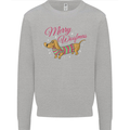 Merry Wiener Funny Christmas Dog Kids Sweatshirt Jumper Sports Grey