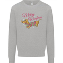 Merry Wiener Funny Christmas Dog Kids Sweatshirt Jumper Sports Grey