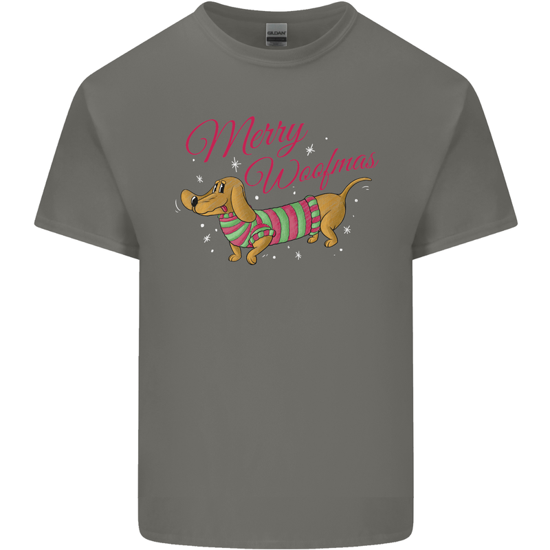 Merry Wiener Funny Christmas Dog Kids T-Shirt Childrens Charcoal