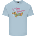Merry Wiener Funny Christmas Dog Kids T-Shirt Childrens Light Blue