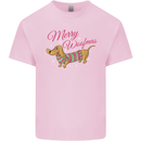 Merry Wiener Funny Christmas Dog Kids T-Shirt Childrens Light Pink