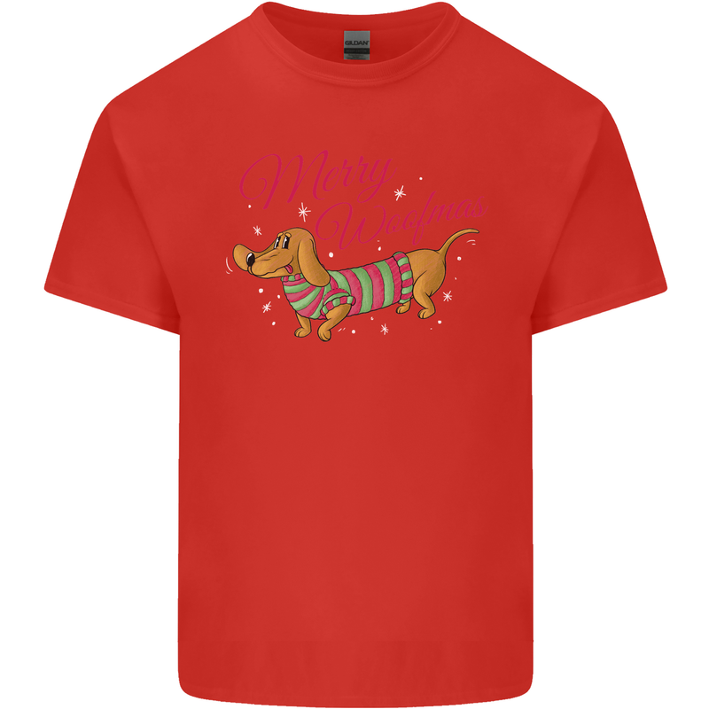 Merry Wiener Funny Christmas Dog Kids T-Shirt Childrens Red