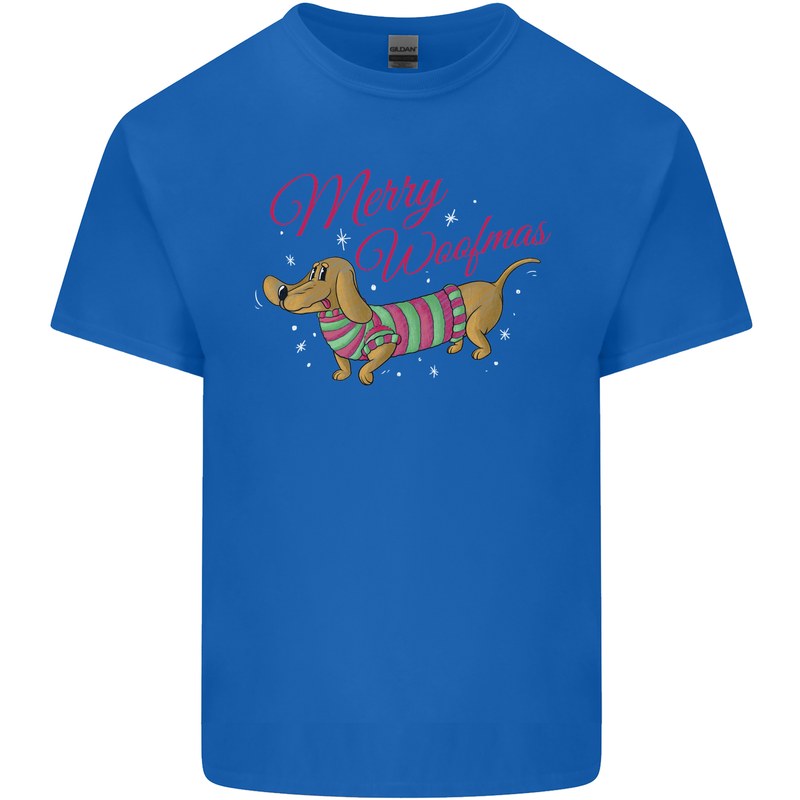 Merry Wiener Funny Christmas Dog Kids T-Shirt Childrens Royal Blue