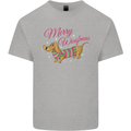 Merry Wiener Funny Christmas Dog Kids T-Shirt Childrens Sports Grey