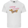 Merry Wiener Funny Christmas Dog Kids T-Shirt Childrens White