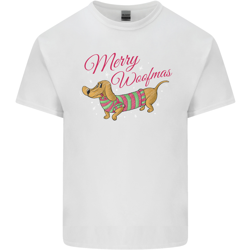 Merry Wiener Funny Christmas Dog Kids T-Shirt Childrens White