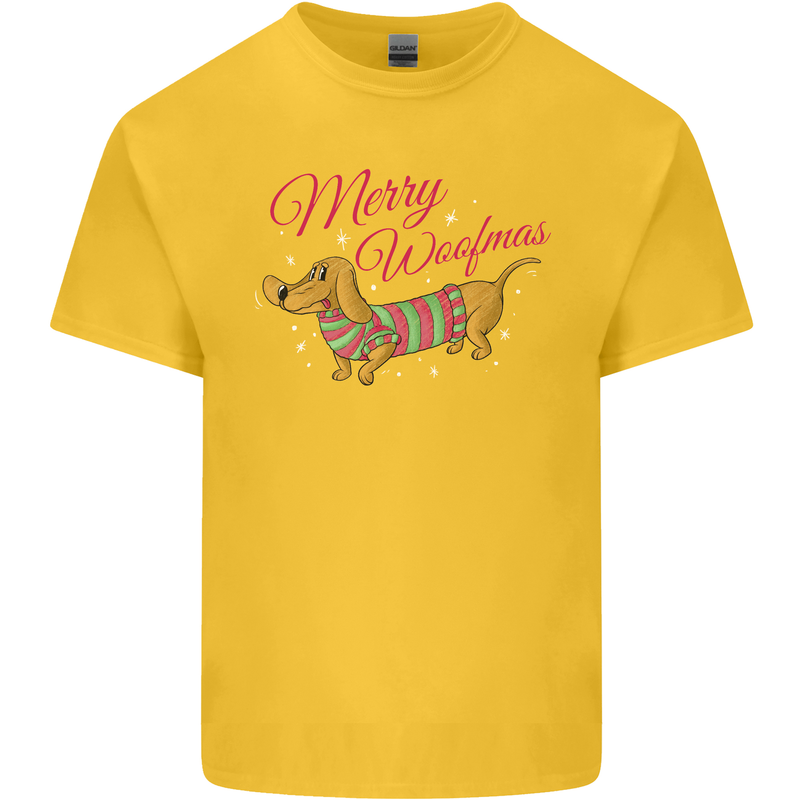 Merry Wiener Funny Christmas Dog Kids T-Shirt Childrens Yellow