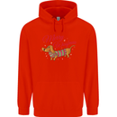 Merry Wiener Funny Christmas Dog Mens 80% Cotton Hoodie Bright Red