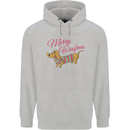 Merry Wiener Funny Christmas Dog Mens 80% Cotton Hoodie Sports Grey
