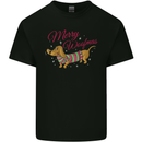 Merry Wiener Funny Christmas Dog Mens Cotton T-Shirt Tee Top Black