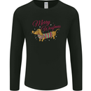 Merry Wiener Funny Christmas Dog Mens Long Sleeve T-Shirt Black
