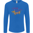 Merry Wiener Funny Christmas Dog Mens Long Sleeve T-Shirt Royal Blue
