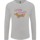 Merry Wiener Funny Christmas Dog Mens Long Sleeve T-Shirt Sports Grey