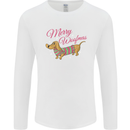 Merry Wiener Funny Christmas Dog Mens Long Sleeve T-Shirt White