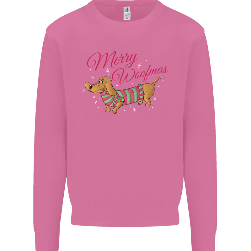 Merry Wiener Funny Christmas Dog Mens Sweatshirt Jumper Azalea
