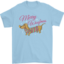 Merry Wiener Funny Christmas Dog Mens T-Shirt 100% Cotton Light Blue