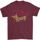 Merry Wiener Funny Christmas Dog Mens T-Shirt 100% Cotton Maroon