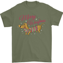Merry Wiener Funny Christmas Dog Mens T-Shirt 100% Cotton Military Green