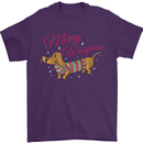 Merry Wiener Funny Christmas Dog Mens T-Shirt 100% Cotton Purple
