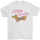 Merry Wiener Funny Christmas Dog Mens T-Shirt 100% Cotton White