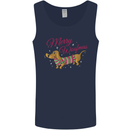 Merry Wiener Funny Christmas Dog Mens Vest Tank Top Navy Blue