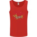 Merry Wiener Funny Christmas Dog Mens Vest Tank Top Red